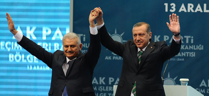 Binali Yıldırım, AK Party mayoral candidate for İzmir, and Prime Minister Recep Tayyip Erdoğan